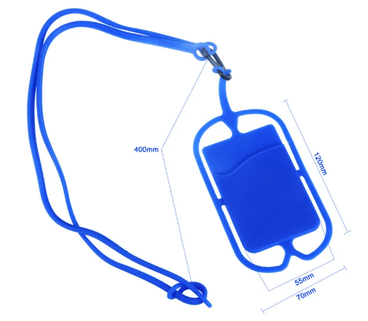 Free Samples Silicone Smart Cell Phone Holder Case with Lanyard wallet