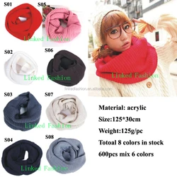 Winter Women Infinity Scarf Casual Warm Knitting Soft Ring Scarves Round