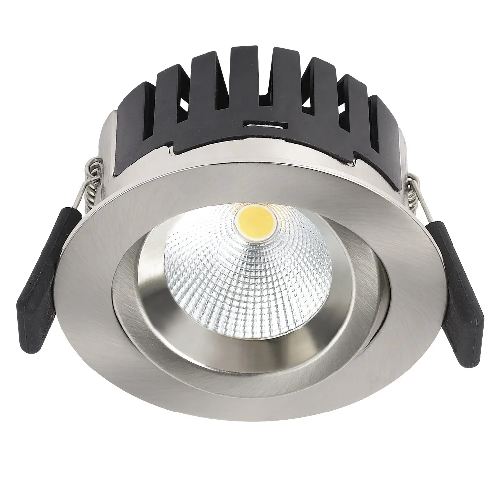 Flicker Free Anti Glare Led Down Light 360 Degree Adjustable Ip44 8W Dimmable Led Downlight Round Recessed Downlight