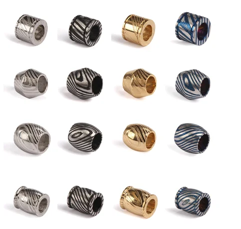 Jewelry Men Damascus Beads For bracelet or necklace Decoration Loose Bead