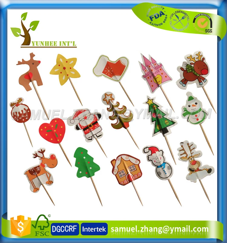 F-D-A LFGB DGCCRF Approved Decorative Flag Stick for Sandwich