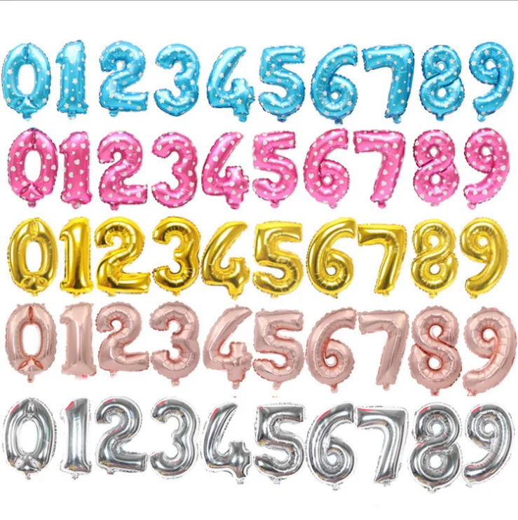 Hot Numbers Fun Foil Foil Balloon 0-9  Number Inflatable Helium Foil Material Balloon