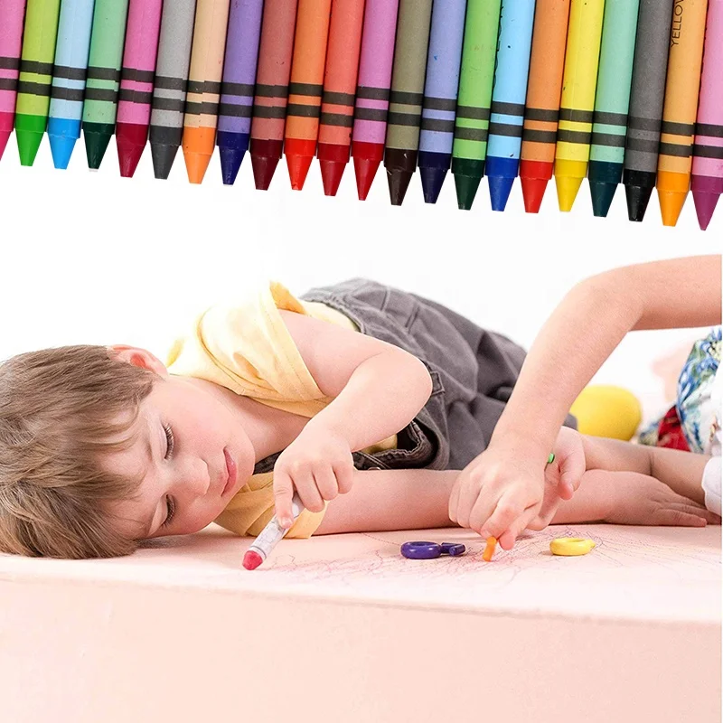 
Regular Size Art Gift Kids Child Safety 24 Assorted Crayon Colour 