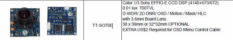 Цветной 1/3 Sony EFFIO-E CCD DSP 700 TVL Модуль