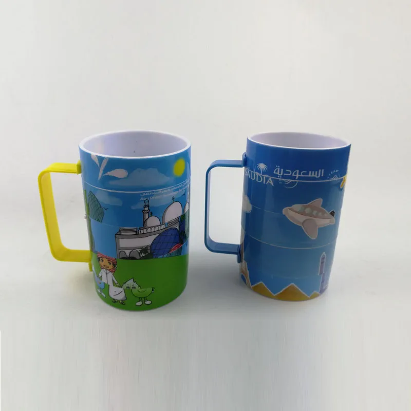 promotion plastic kids puzzle mug