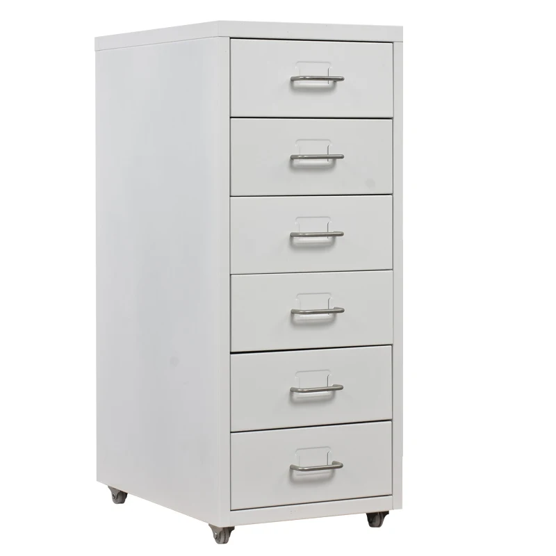 Металлический цветной шкаф для хранения с 6 ящиками, с колесами, стальной мобильный шкаф с выдвижными ящиками