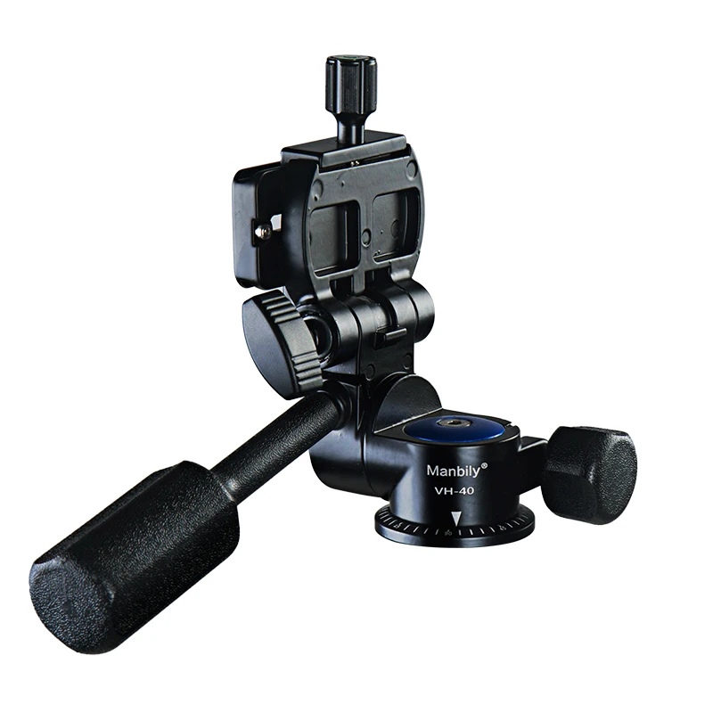 Manbily Photographic Equipment VH-40 Aluminum Alloy Video Tripod Ball Head 3-way Fluid Head