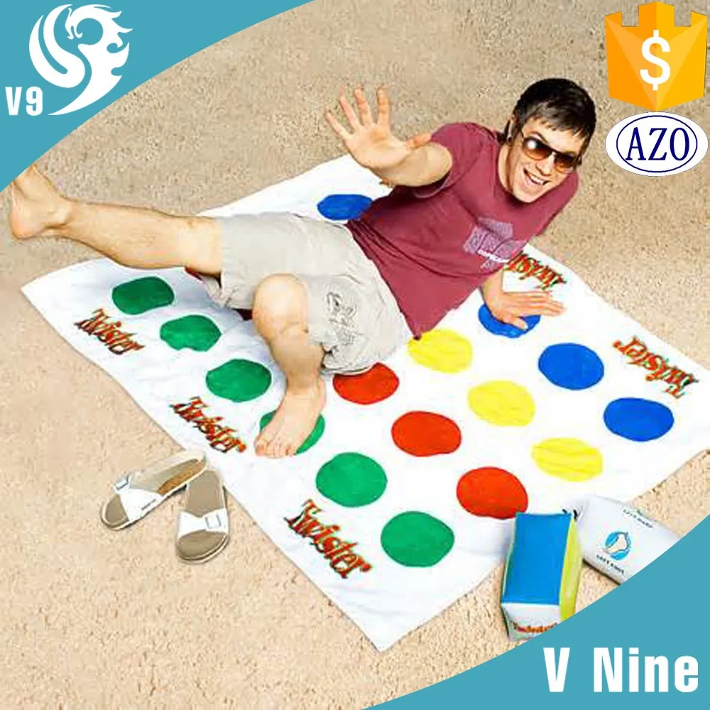 large size 100% cotton velour printed custom funny twister game beach towel