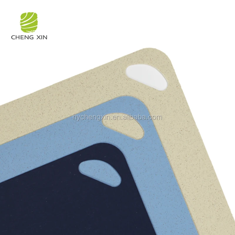 Biodegradable mini camping smart coloured wheat straw  pp plastic cutting chopping board set