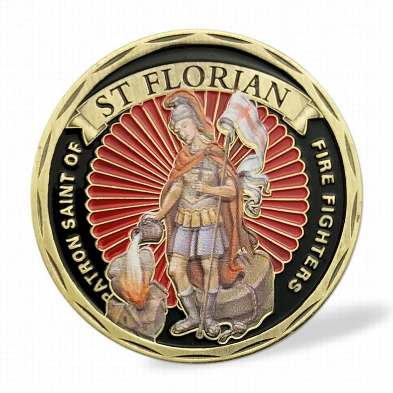 FIRE FIGHTERS Tradition Antique Metal Commemorative Coin, Sacrifice Dedication Community Challenge Coin