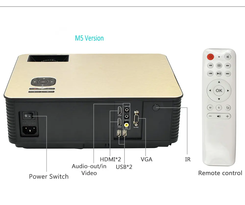 3000 люмен Система Android 6,0 умный проектор с 120 дюймов дисплей