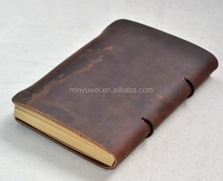 coffee best leather notebook with kraft paper crazy horse travel journal notebook handmade hot selling