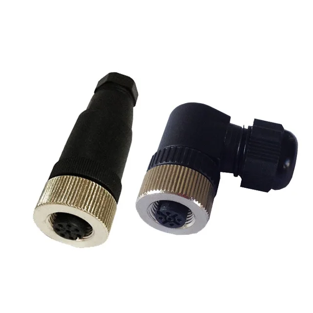 M12 код 4 Pin и 5-контактное гнездо со встроенным беспроводной кабельный разъем прямой/90 градусов IP67 под струей воды (водонепроницаемый пакет ибэст)