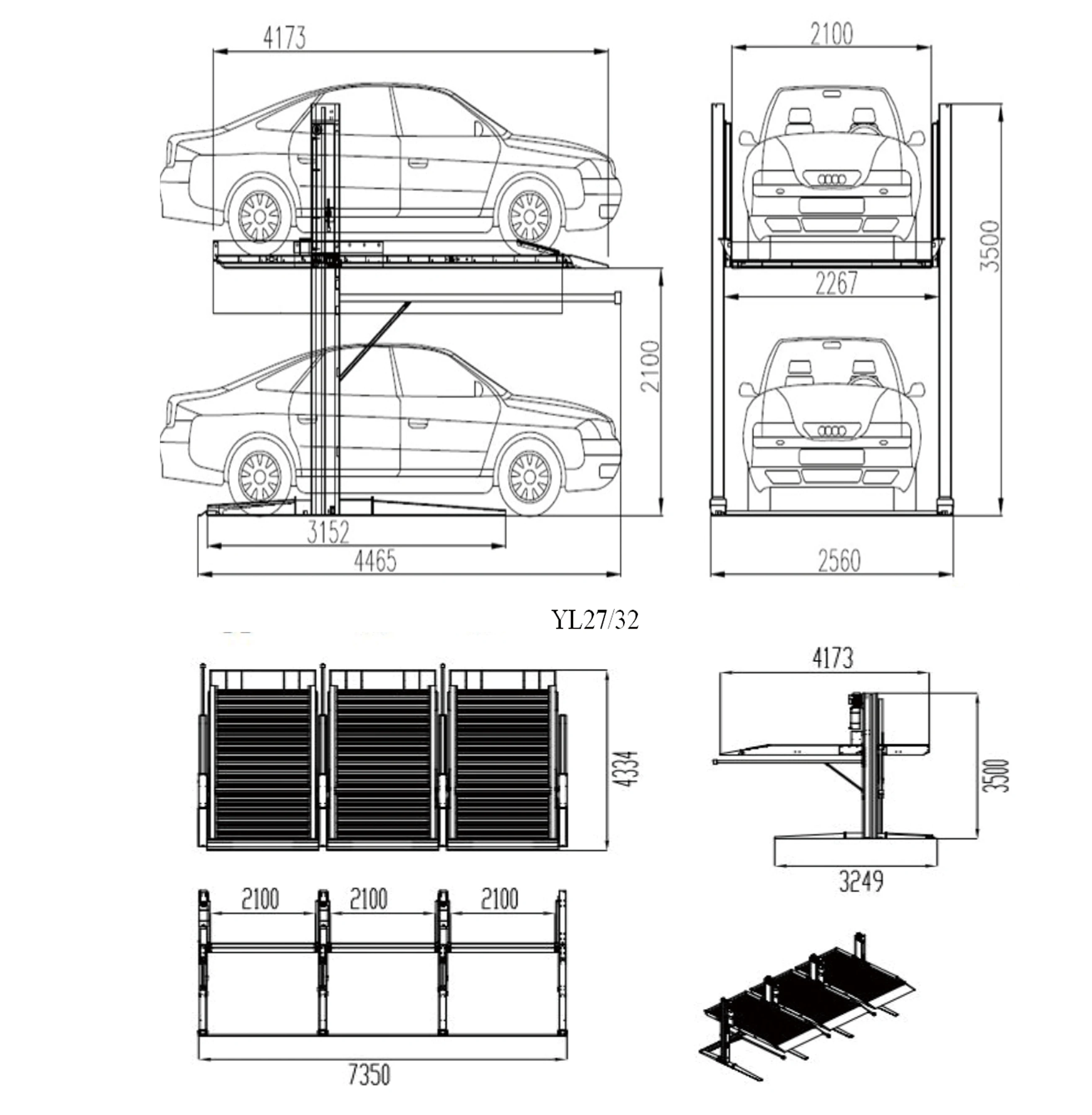 Automatic Car Parking System Two post Parking Lift