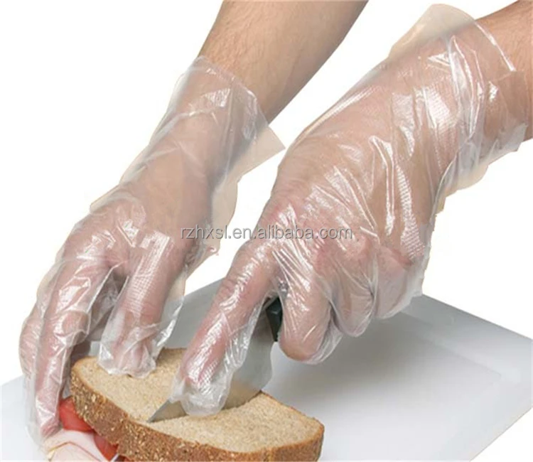 transparent plastic gloves hdpe glove for clearing made in rizhao