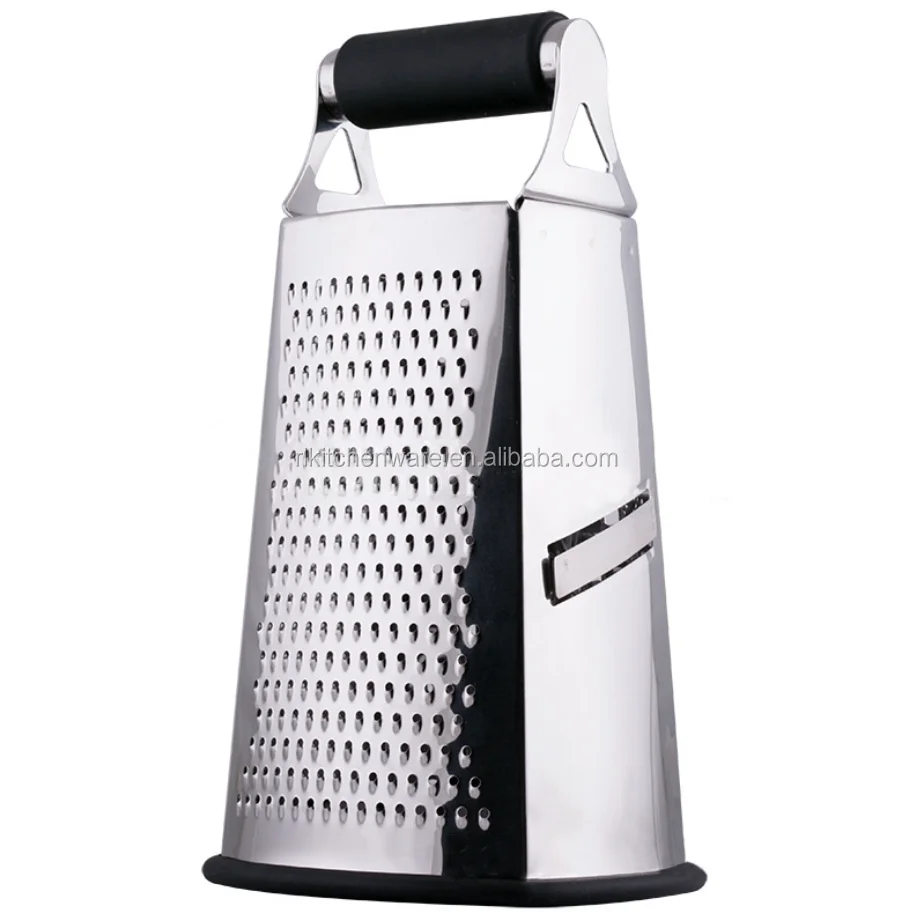 4 Side Stainless Steel Vegetable Cheese Grater With Soft Grip Handle