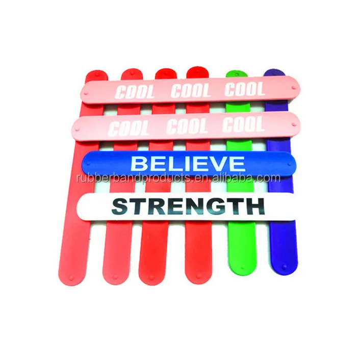 Cheap Custom Blank Silicone Slap Bracelet , Silicone Wristband With Customer Logo