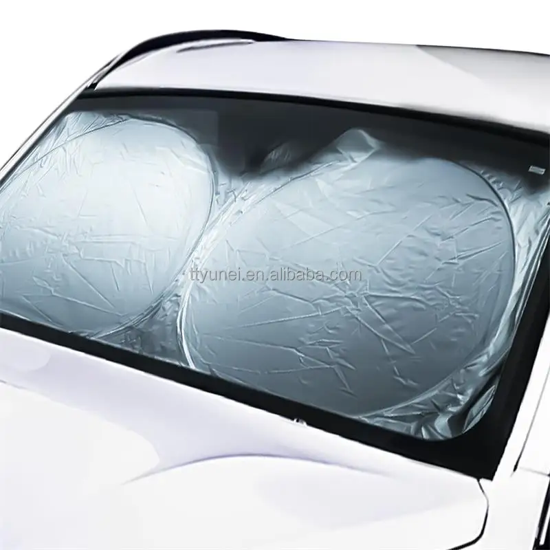 Hot Sale 240T Polyester Silver Car Sun Shade Excellent UV Reflector Keeps Vehicle Cooler