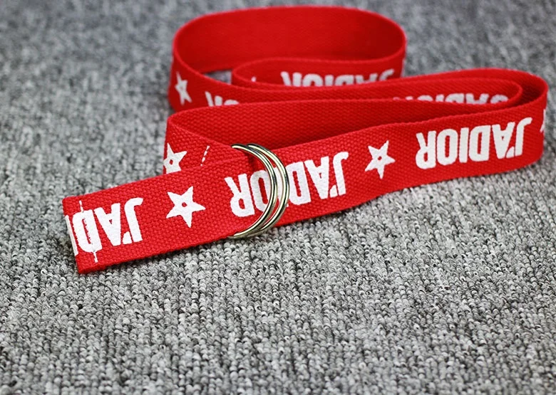 New Arrival Fancy Custom Name D Ring Cotton Canvas Casual Belts