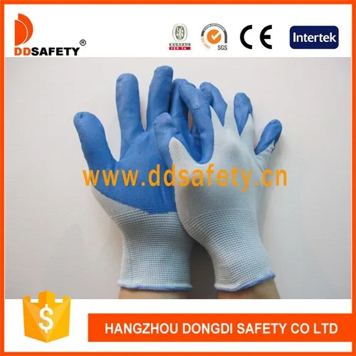DDSAFETY Синий нейлон с голубой PU грант бокс gloves-DPU166
