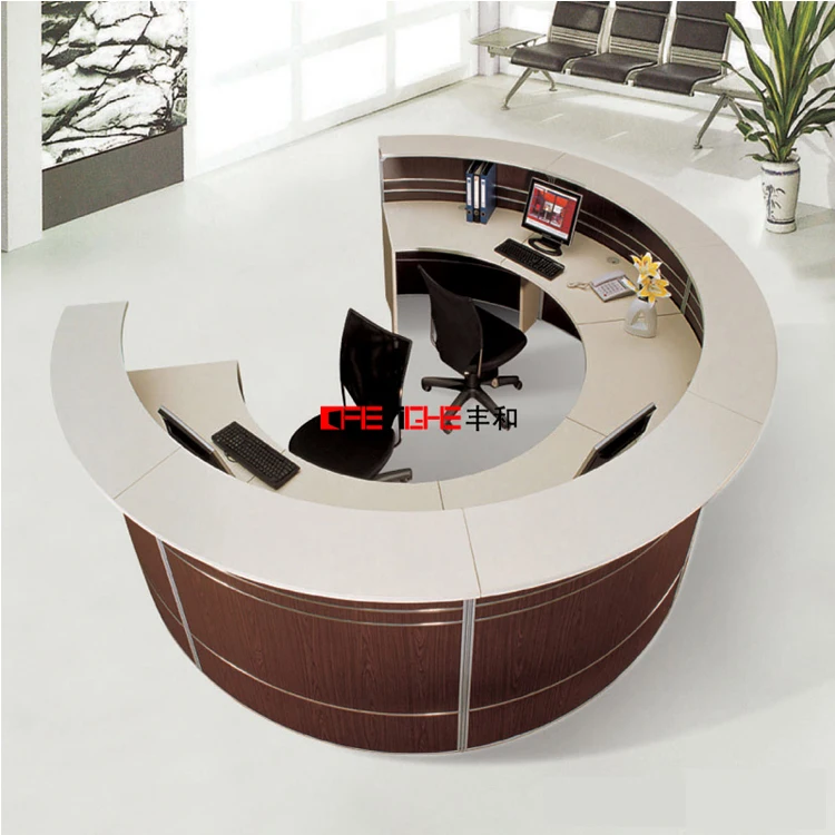 
Shop Cash Counter Equipment Design Small Half Round Standing Reception Desk 