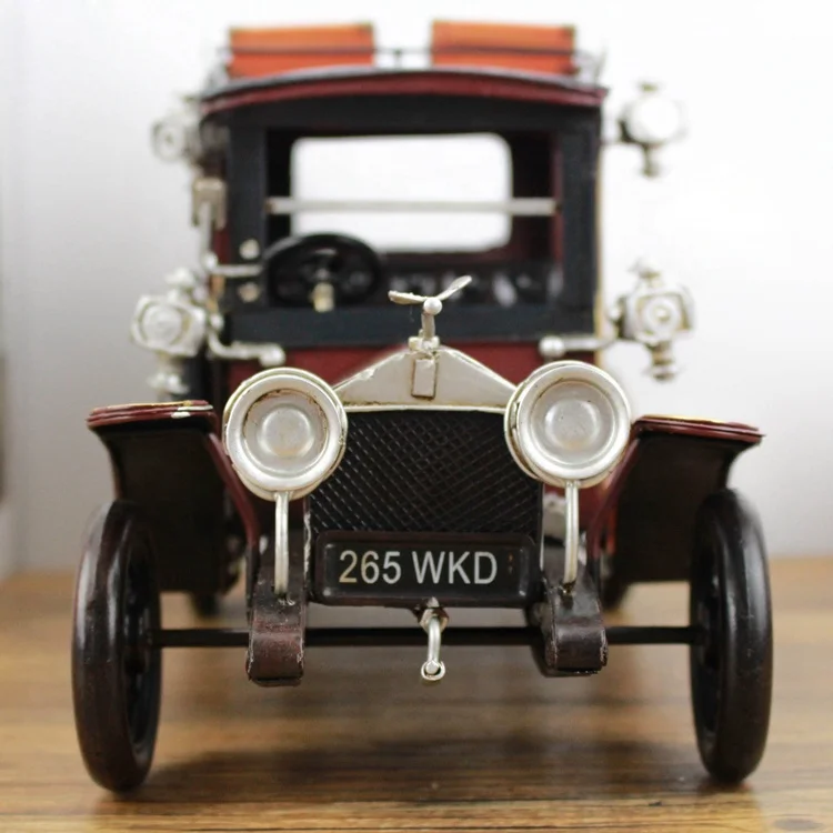 1907 Metal Old Diecast Car Model 1: 12 Figurine Vintage Vehicle Model Car Figurine Retro Boy Toy Gift Home Office Decor