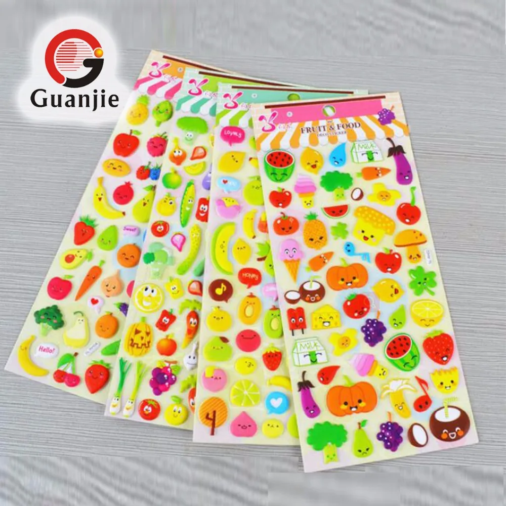 decorative fruits puffy sticker,foam sticker for kids