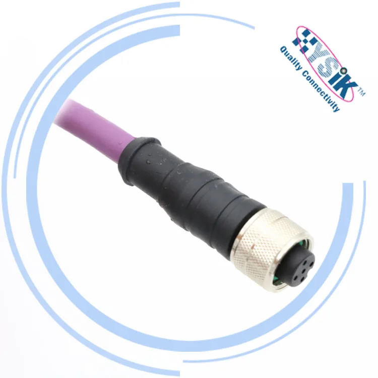 DeviceNet Cable connector M12 A Coding 5 pin Female to male with PUR jack