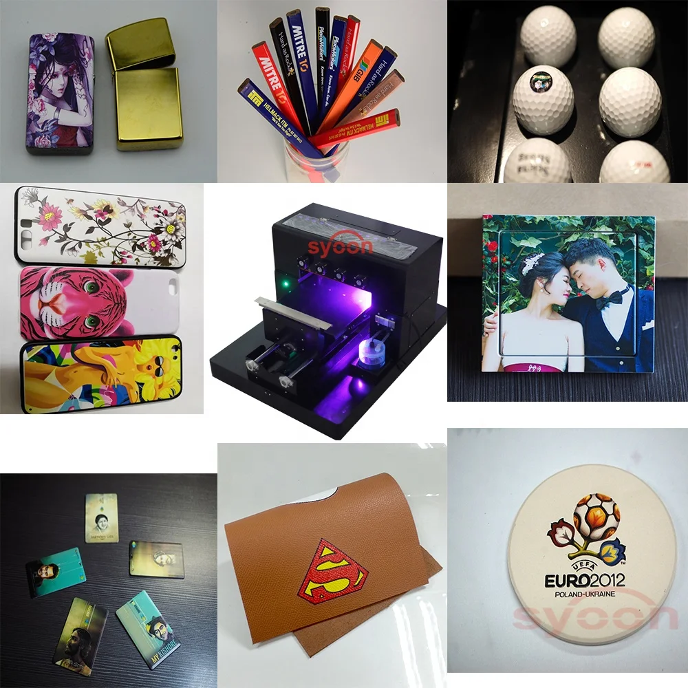 SyoonTech Smallest Full Automatic A4 UV Printer for bottle cylinder print with Pallet