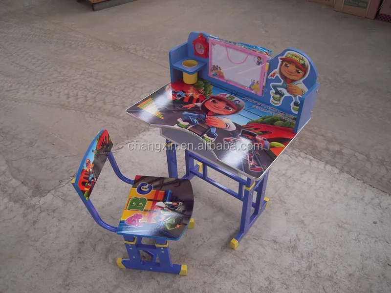 popular hot sale cartoon school furniture, children desk and chair , school desk and chair
