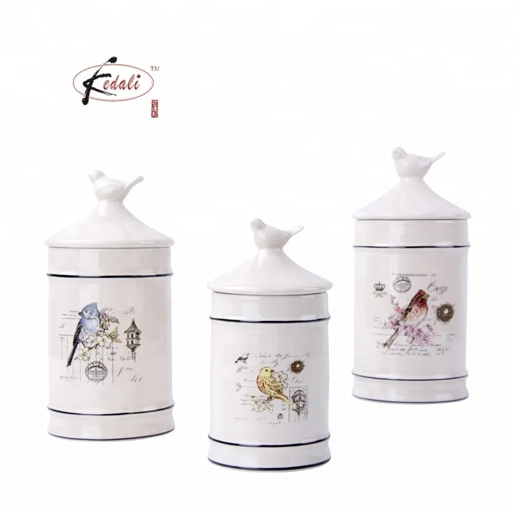 Wholesale tea sugar salt canister kitchen storage jar ceramic food storage container