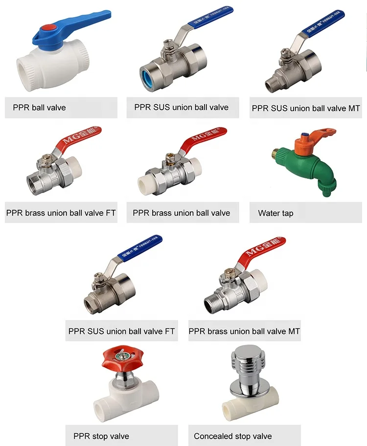Пластиковый Полипропиленовый латунный шаровой клапан с внутренней резьбой для горячей и холодной воды сантехники дома