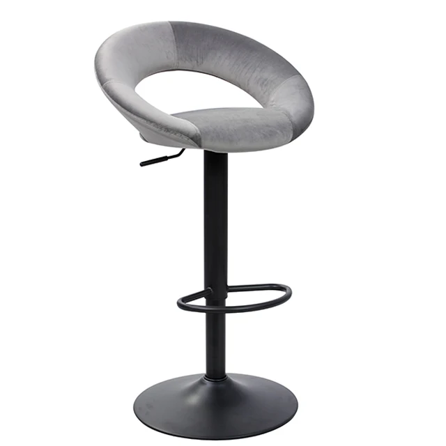Velvet Swivel Adjustable Footrest Height Bar Chair Bar Stool Bar Furniture Modern Commercial Furniture Synthetic Leather 2 Years