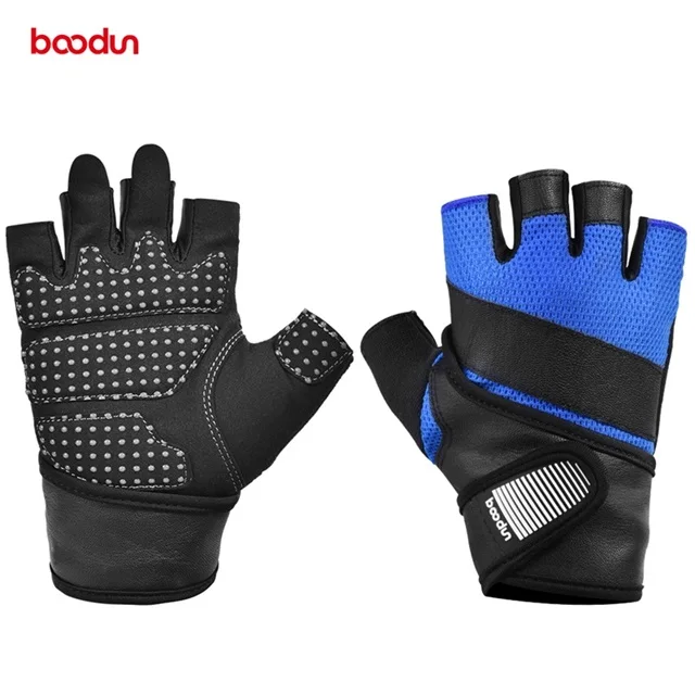 High Quality Professional Leather Half Finger Gloves Fitness Gym Weight Lifting Gloves