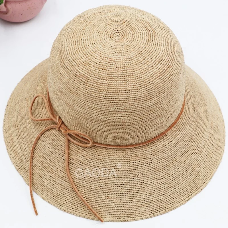 Raffia straw folding travel hats high quality hats women