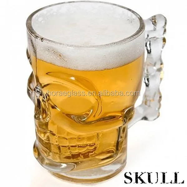 glass beer with handle glass, part for skull-face shape glass