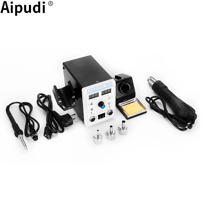 Good Quality 8586B 220V750W 2 in 1 ESD Rework Station Dual digital display hot air gun and soldering iron welding tools