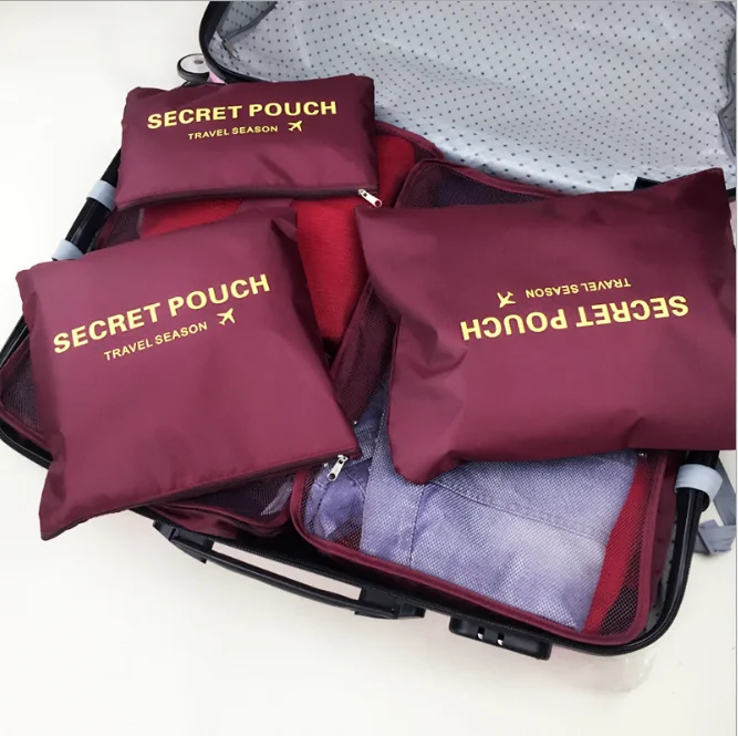 Clothes Packing Cube Set Bag Travel Pouch Set New Arrival Promotion Polyester in Bag 6 Pcs TB15101212 0.25kg CN;ZHE JF