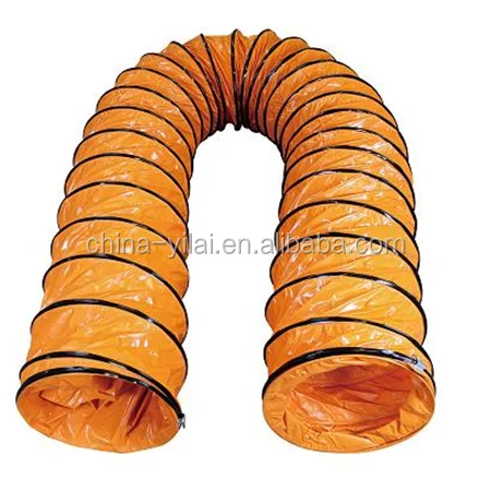 orange color pvc tarpaulin flexible duct for air movers, good quality and reasonable price flexible duct for ventilating