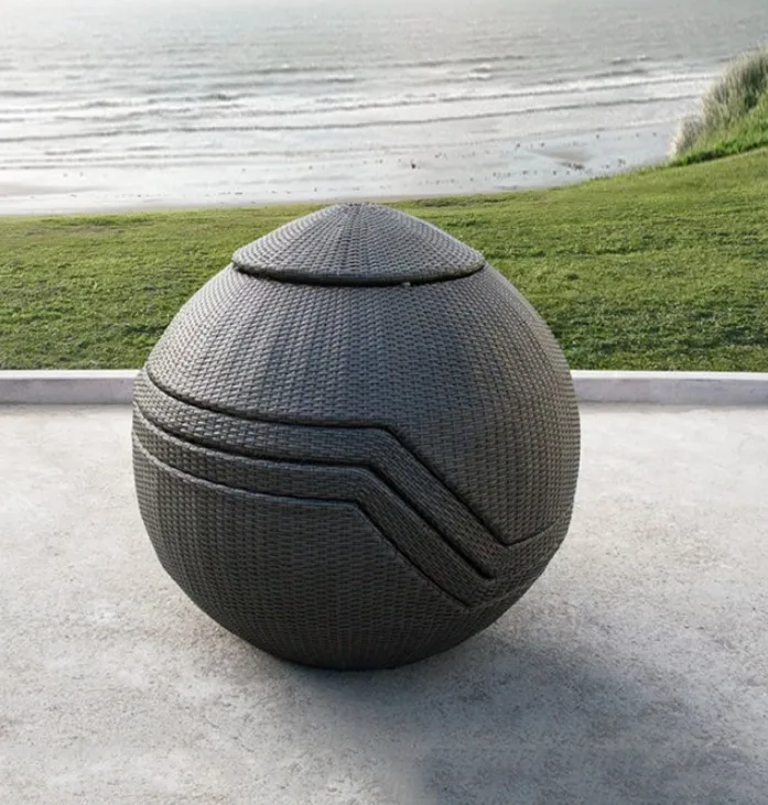 stackable Rattan chair and table/Modern design space saving furniture