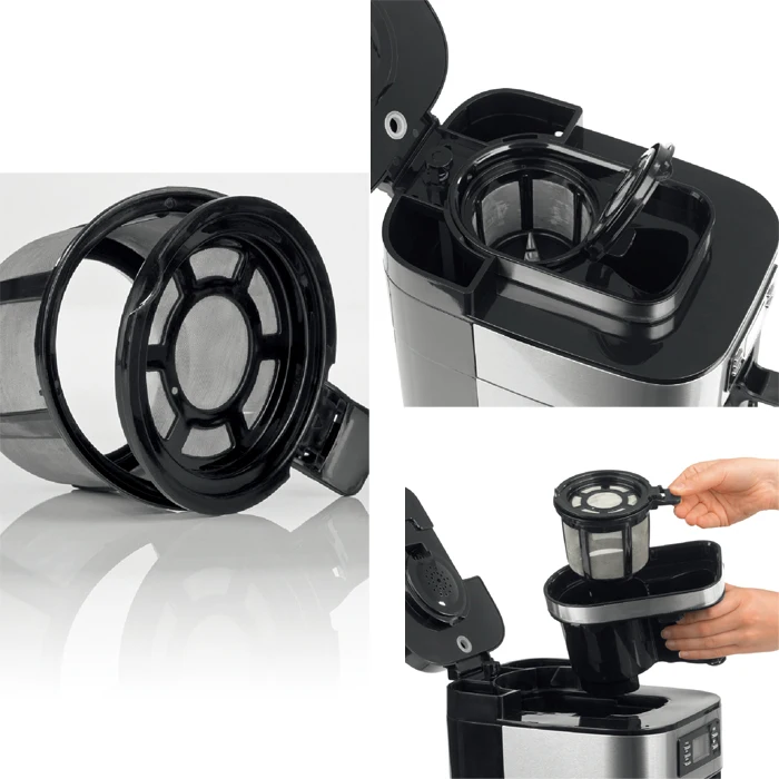 hot sell 1.25L LCD display programmable timer function automatic bean grinder coffee maker