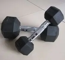50kgs Hexagon rubber/PU dumbbell set