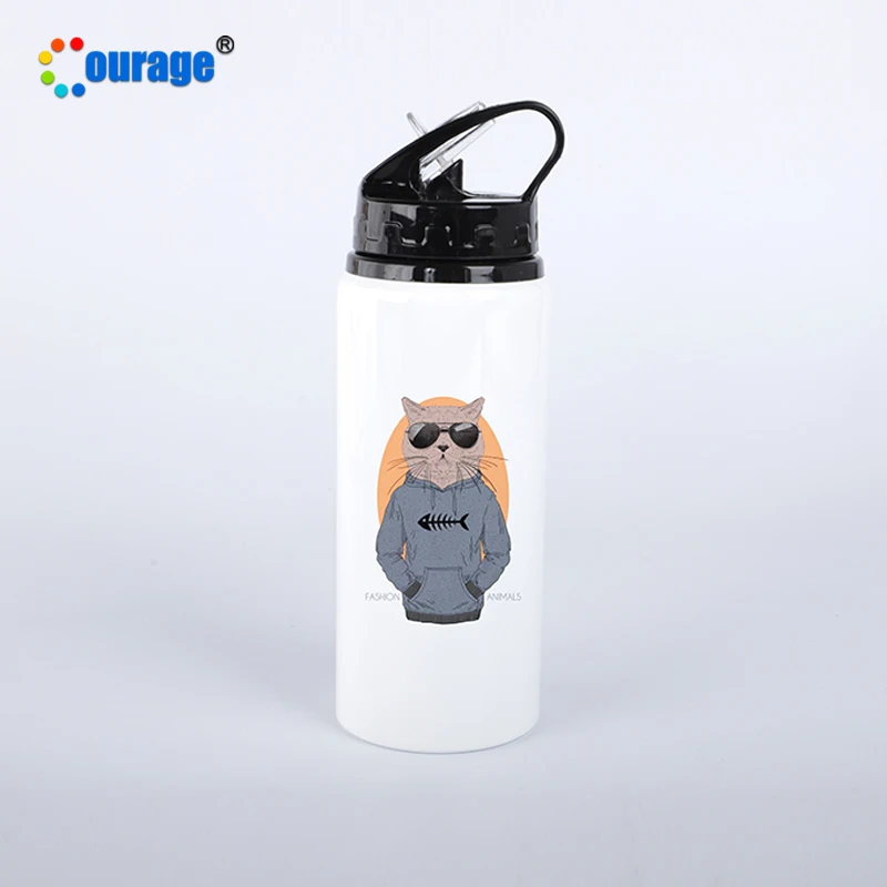 custom printing 600ml 750ml sublimation sippy cup aluminum water bottles