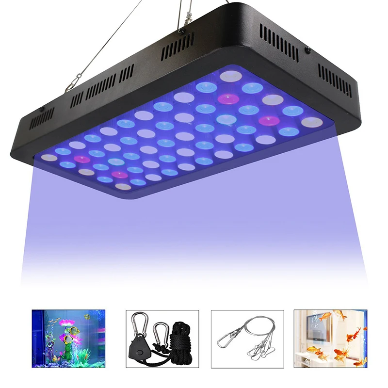 165 Вт Светодиодный светильник для аквариума с регулируемой яркостью полный спектр для коралловых рифов пресной и соленой воды для выращивания садок для рыбы