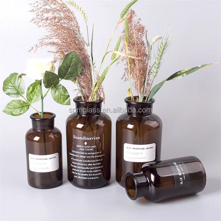 clear or amber glass vases wholesale cheap / clear glass wholesale apothecary jars