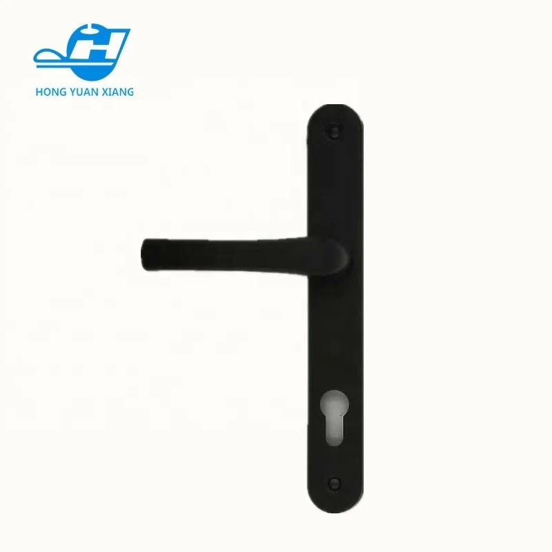 
normal style steel or aluminum alloy black door handle on plate 