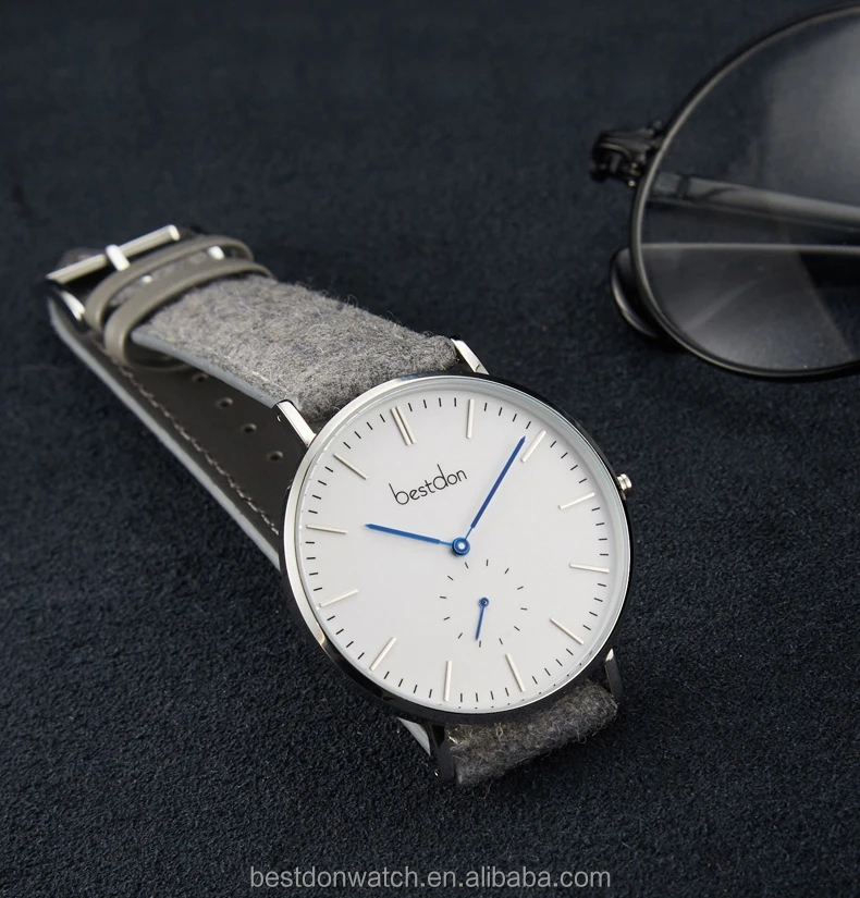 Hot sale fuzzy leather watch japan movt brand your own watch custom logo watch men business