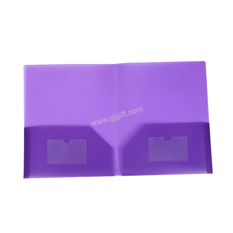 two double Card Holder cheap Printing PP A4 poly School plastic pockets file Folder