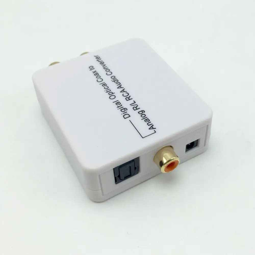 Analog R/L Rca to Digital Optical Coax Converter With DC Cable Audio Converter
