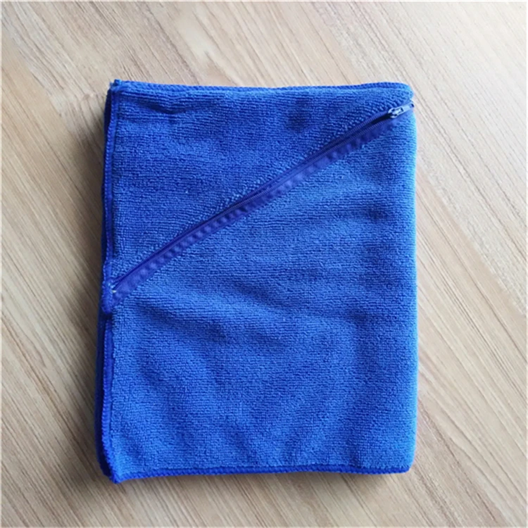 
Terry cloth Microfiber Sport Dry Fit towel with Zipper pocket 